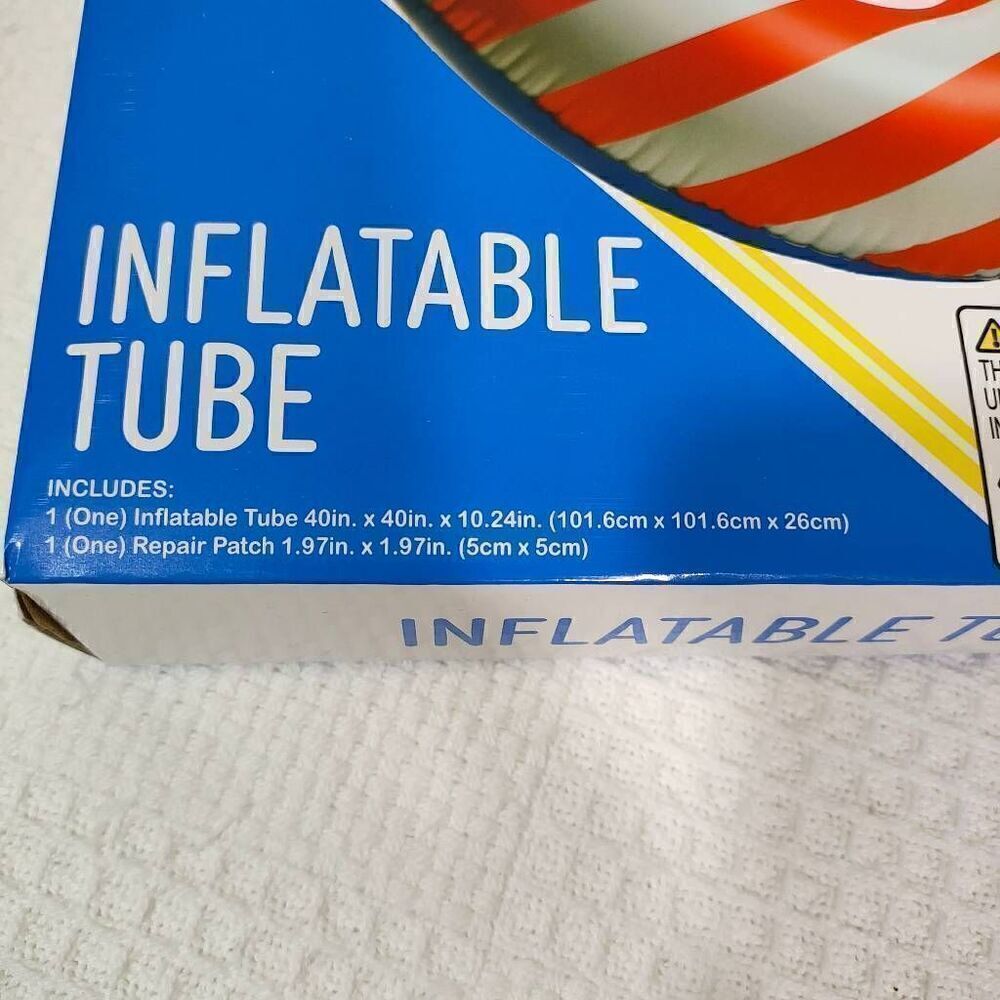 American Flag Print Inflatable Swim Inner Tube Pool Float - Picture 5 of 5